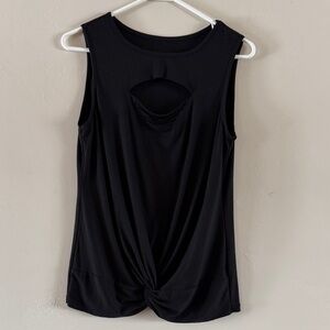 Black Sleeveless Peak-a-boo Twist Knot Top